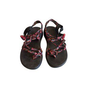 Chaco Womens Adjustable Strap Sandals W11 Multicolor Black/Red